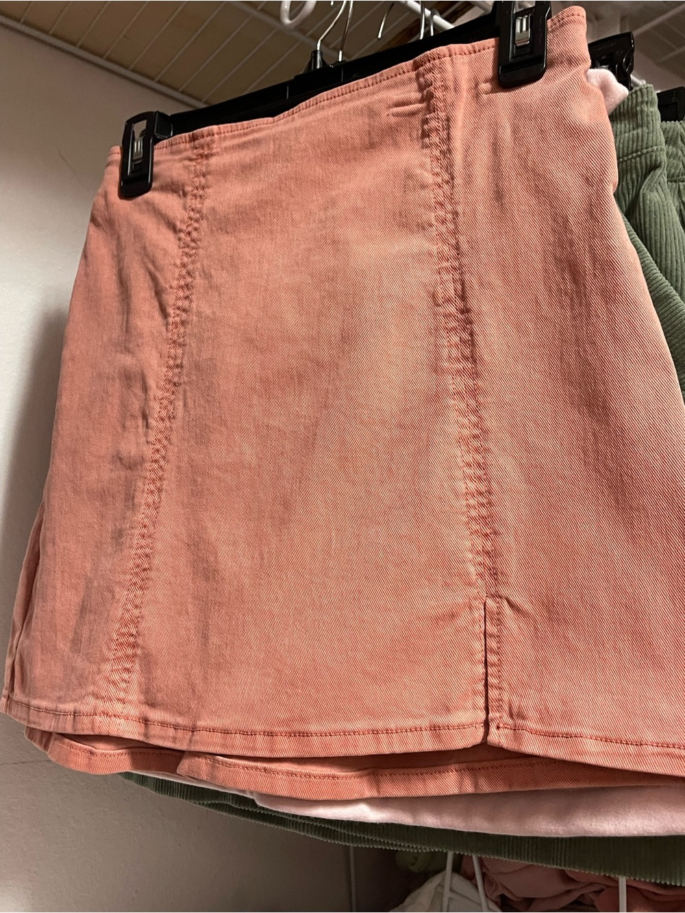 Copper Key Coral Pink Corduroy Mini Skirt